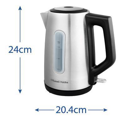 Russell Hobbs Электрочайник Heaton, 1.7л, нержавеющая сталь, серебристо-черный 27380-70 фото