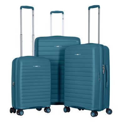 2E Suitcase Small, Aero, polypropylen, 35/44 L, TSA, 4 wheels, EXP, teal blue 2E-SPP-AERO-S-TB фото