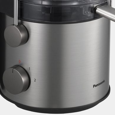 Panasonic Соковитискач відцентрована 1000Вт, чаша-1.5л, жмих-2л, жолоб на ціле яблуко, пластик/метал, чорний MJ-CB600STQ фото