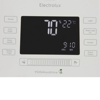 Зволожувач повітря Electrolux YOGAhealthline EHU-3810D 6.3 л, 50 м2, 550 мл/г, ультразвуковий, гігростат, аромакапсула, УФ лампа, стерилізація пари, підсвічуван EHU-3815D фото