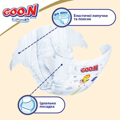 Підгузки GOO.N Premium Soft для дітей 7-12 kg (розмір 3(M), на липучках, унісекс, 128 шт) 863224-2 фото