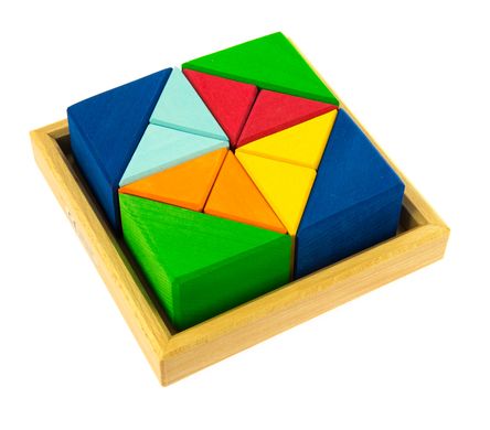 Конструктор дерев'яний nic різнокольоровий трикутник NIC523345 фото