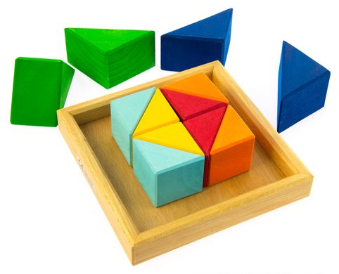 Конструктор nic деревянный Разноцветный треугольник NIC523345 фото