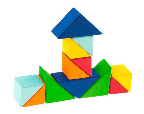 Конструктор nic деревянный Разноцветный треугольник NIC523345 фото