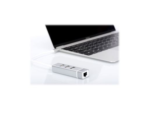 Digitus Концентратор-адаптер USB Type-C, 3xUSB+Fast Ethernet DA-70253 фото