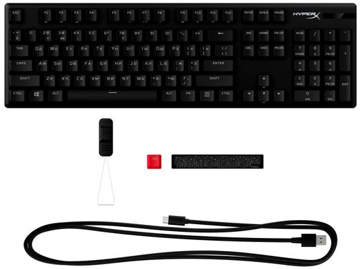Клавіатура HyperX Alloy Origins Red USB RGB PBT ENG/RU, Black 639N3AA фото