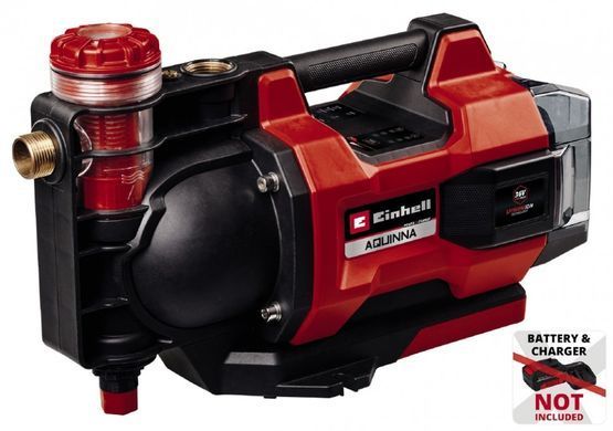 Einhell Насос садовий акумуляторний AQUINNA 36/38 F LED AUTOMATIC, 3800л/г, 36В, 3.7бар, глиб 6м, автоматичний режим, 4.75кг, без АКБ і ЗП 4180420 фото