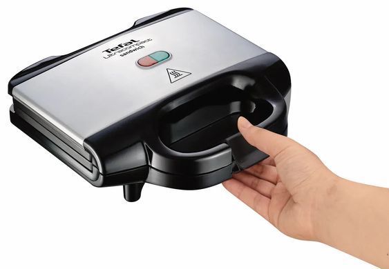 Tefal Сендвічмейкер Ultracompact 700Вт, 1 пластина-гриль, корпус-пластик, чорно-сріблястий SM157236 фото