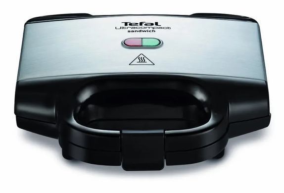 Tefal Сендвічмейкер Ultracompact 700Вт, 1 пластина-гриль, корпус-пластик, чорно-сріблястий SM157236 фото