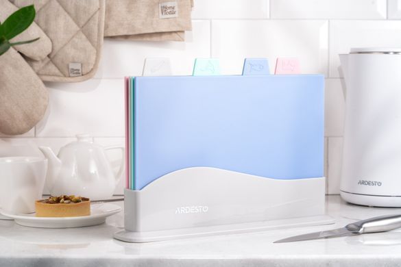 ARDESTO Набір дошок кухонних на підставці Fresh, 4 шт, 33.5х23.5х6.8см, пластик AR1404GP фото