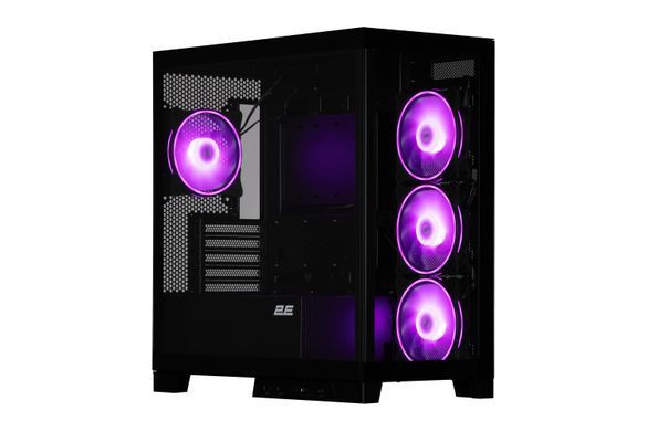 2E Gaming Корпус Fantom GK701B без БП 2xUSB3.0, 1xUSBType-C 4x120мм ARGB VGA 400мм LCS ready контроллер с пультом TG Side/Front Panel mATX чёрный 2E-GK701B фото