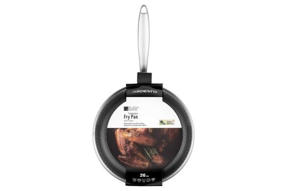 ARDESTO Сковорода Black Mars Avior 26 см, нержавеющая сталь Triply AR0726BS фото