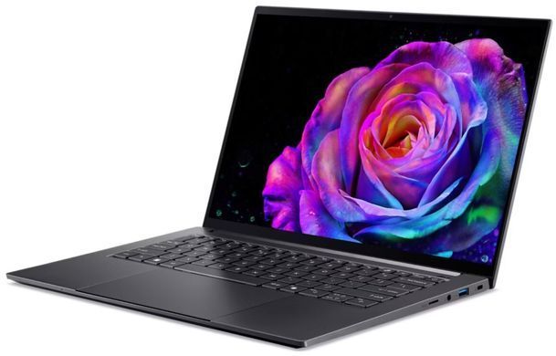 Acer Ноутбук Acer Swift X 14 SFX14-61G 14.5" 2.8K OLED, AMD R7-350, 32GB, F1TB, NVD5050-8, Win11, сірий NX.JA7EU.004 фото