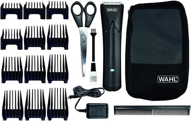 Wahl Машинка для стрижки Li EU black, акум., роторний мотор, насадок-12, кейс,ножиці, гребінець в компл, сталь, чорний 1661.0465 фото