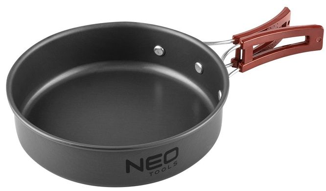 Набор посуды туристической Neo Tools, 7в1, кастрюля, сковорода, 2 тарелки, половник, лопатка, губка, сертификат LFGB, 0.42кг 63-146 фото