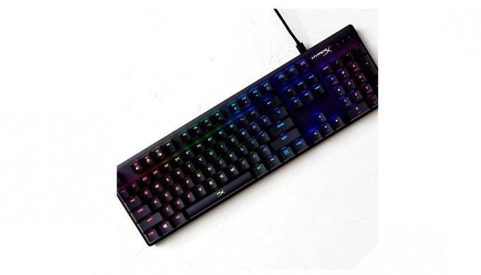 Клавіатура HyperX Alloy Origins Red USB RGB PBT ENG/RU, Black 639N3AA фото
