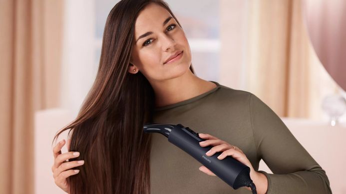 Philips Фен-щетка 5000 Series 1000Вт, режимов-3, ионизация, 5 насадок, керамика, синий BHA530/00 фото