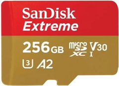 Карта памяти SanDisk microSD 256GB C10 UHS-I U3 R190/W130MB/s Extreme V30 SDSQXAV-256G-GN6MN фото
