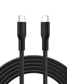 Belkin Кабель USB-C > USB-C заряджання/синхронізації 3м, 240Вт, Type-C, плетений, чорний CAB025HQ3MBK фото