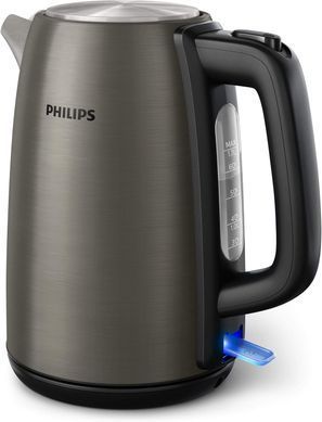 Philips Електрочайник Viva Collection, 1.7л, Strix, метал, чорно-мідний HD9352/30 фото