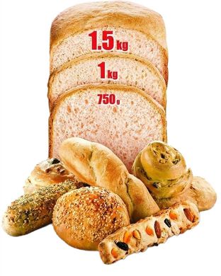 Tefal Хлібопічка Bread of the World 1600Вт, програм-19, макс.вага -1,5кг, форма-квадрат, пластик, чорний PF611838 фото