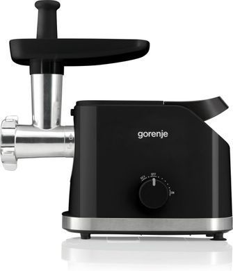 Gorenje М'ясорубка Gorenje, 1800Вт, 2.1кг/хв, 2 решітки, насадка для ковбас, пластик/метал, чорний MG1802B фото