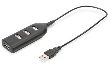 Digitus Концентратор USB 2.0, 4 порти, пасивний, чорний AB-50001-1 фото