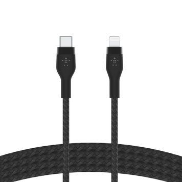 Belkin Кабель USB-С - Lightning, BRAIDED SILICONE, 1m, black CAA011BT1MBK фото