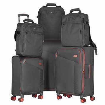 2E Набір валіз 2E, Trek, (L+M+S), TSA, 4 колеса, + 3 рюкзаки Cabin (2E-BPET-CABIN-BK), поліестр, сірий 2E-SPE-TREK-SET6-GR фото