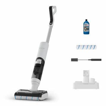 Rowenta Пылесос беспроводный X-Clean 5 Pro, 250Вт, влажная уборка, конт пыль -0.5л, вода -0.65л, автон. раб. до 50мин, вес-4.2кг, микрофильтр, белый GZ5435E0 фото