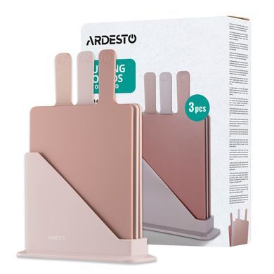 ARDESTO Набір дошок кухонних на підставці Ardesto Fresh, 3шт, 24.1х33х7.9см, пластик AR1403BB фото