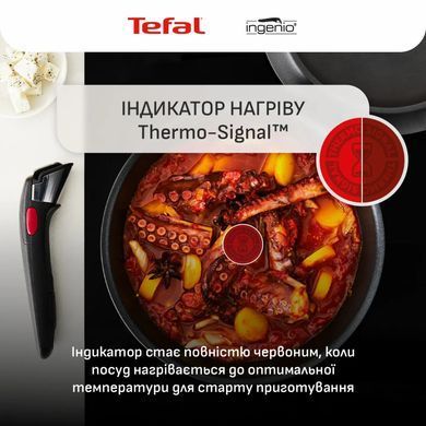 Tefal Набір посуду Tefal Ingenio Inspiration, 6предметів, алюміній, скло, бакеліт, чорний L867S604 фото