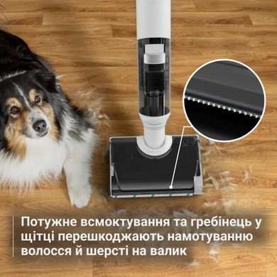 Rowenta Пилосос безпровідний X-Clean 5 Pro, 250Вт, вологе прибирання, конт пил -0.5л, вода -0.65л, автон. робота до 50хв, вага-4.2кг, микрофильтр, білий GZ5435E0 фото