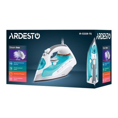Утюг Ardesto IR-C2228-TQ, 2200Вт, 280мл, паровой удар, керам. подошва, голубой IR-C2228-TQ фото