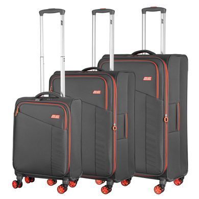2E Набір валіз 2E, Trek, (L+M+S), TSA, 4 колеса, + 3 рюкзаки Cabin (2E-BPET-CABIN-BK), поліестр, сірий 2E-SPE-TREK-SET6-GR фото