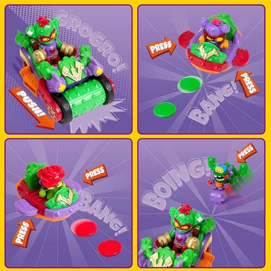 Ігровий набір SUPERTHINGS «Kazoom Kids» S1 – СПАЙК-РОЛЕР КАКТУС (3 машинки, Казум-Кід, 3 фігурки) PSTSP514IN00 фото