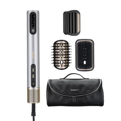 BaByliss Фен-щітка Babyliss Limited Edition SilverGold, 1600Вт, 4 режими, іоніз-я, хол. обдув, кераміка, сірий AS6555E фото
