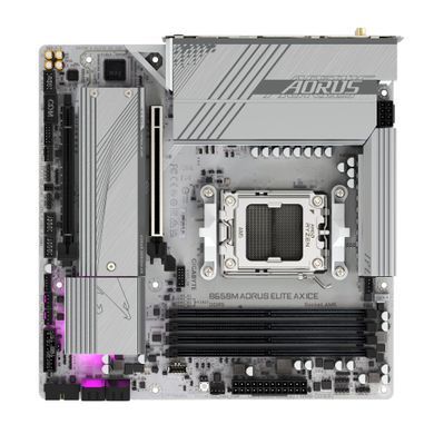 Gigabyte Материнская плата B650M A ELITE AX ICE sAM5 B650 4xDDR5 M.2 HDMI DP Wi-Fi mATX B650M_A_ELITE_AX_ICE фото