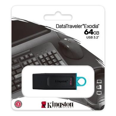 Накопичувач Kingston 64GB USB 3.2 Type-A Gen1 DT Exodia DTX/64GB фото