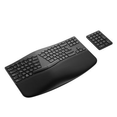 HP Клавіатура мембранна 960 BLK Ergonomic split-zone, 112key, BT, EN/UK, чорний 7E755AA фото