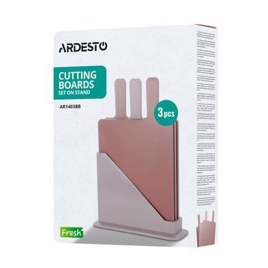 ARDESTO Набір дошок кухонних на підставці Ardesto Fresh, 3шт, 24.1х33х7.9см, пластик AR1403BB фото