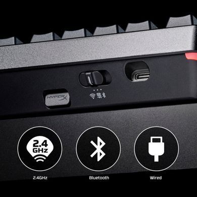 HyperX Клавиатура механическая Alloy Rise 75key, Red, USB-A/WL/BT, EN/UA, RGB, чорний 91Y91AA фото