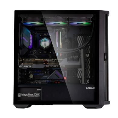 Zalman Корпус Z10, без БП, 2xUSB3.0, 1xUSB Type-C, 3x140mm Black fans, 1x120mm Black fans, TG Side Panel, EATX, Black Z10 фото