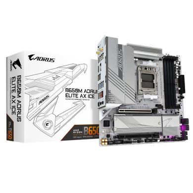 Gigabyte Материнская плата B650M A ELITE AX ICE sAM5 B650 4xDDR5 M.2 HDMI DP Wi-Fi mATX B650M_A_ELITE_AX_ICE фото