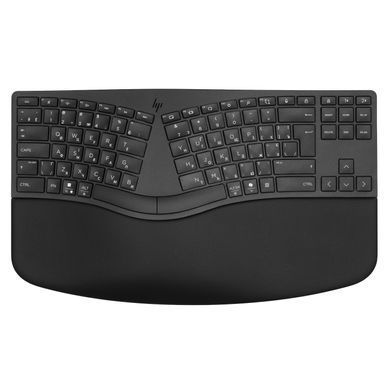 HP Клавіатура мембранна 960 BLK Ergonomic split-zone, 112key, BT, EN/UK, чорний 7E755AA фото