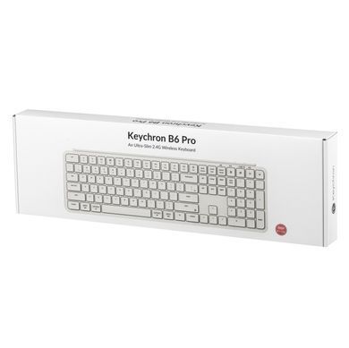 Keychron Клавиатура мембраная B6 Pro, USB/WL/BT, ivory white B6P-K8-UA фото
