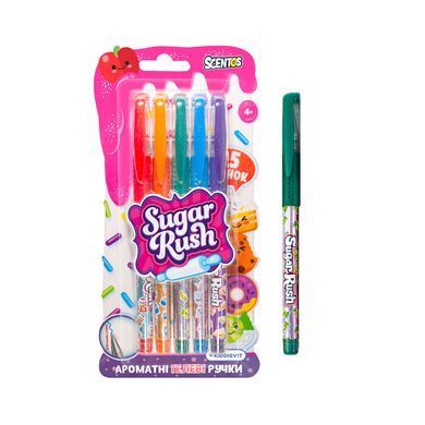 Набор ароматных гелевых ручек серии "Sugar Rush" - ЯРКИЙ БЛЕСК (5 шт.) 41343 фото