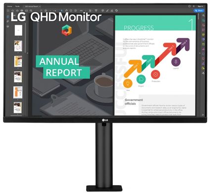 Монитор LG 27" 27QN880-B 2xHDMI, DP, USB-C, MM, IPS, Pivot, 2560x1440, 75Hz, 99%sRGB, FreeSync, HDR10 27QN880-B фото