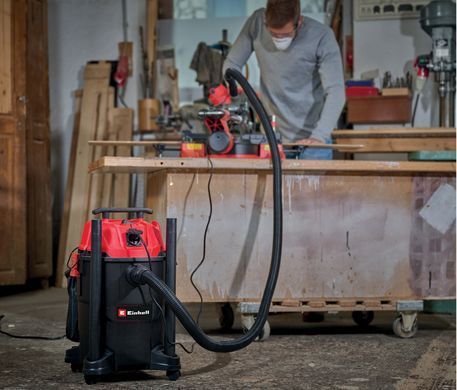 Einhell Пылесос профессиональный TC-VC 1825 А, 1250 Вт, пластик 25 л, 180 мбар, шланг 2.5 м, кабель 3 м, розетка 2.2 кВт, 4.2 кг 2342485 фото