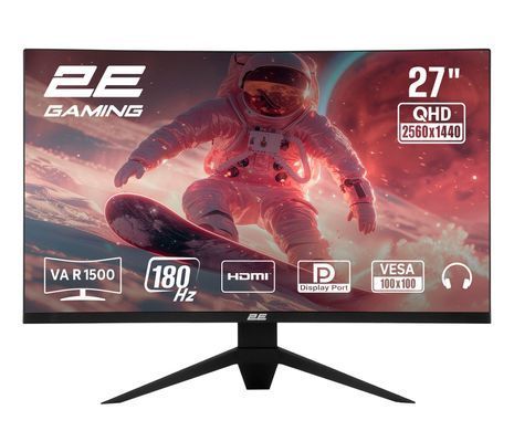 2E Gaming Монитор 27" G2725BV HDMI, DP, VA, 2560x1440, 180Hz, 1ms, CURVED, FreeSync 2E-G2725BV-01.UA фото